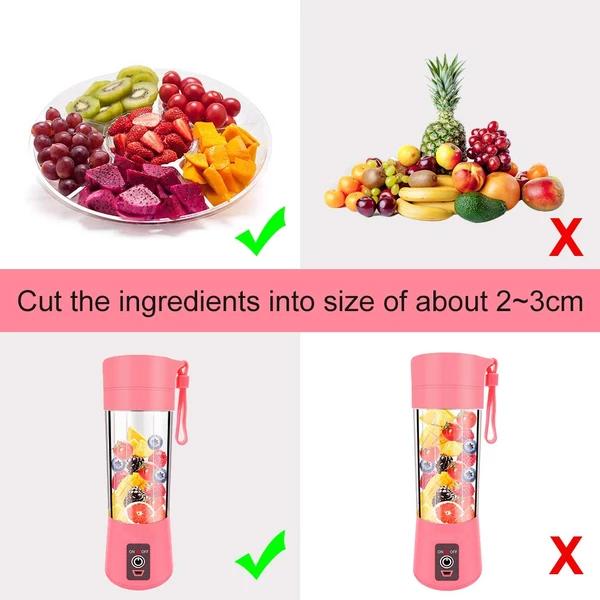 Portable USB Rechargeable Juicer Cup – 6-Blade Blender, Protein Shaker & Smoothie Maker (380ml)