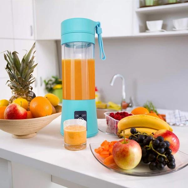 Portable USB Rechargeable Juicer Cup – 6-Blade Blender, Protein Shaker & Smoothie Maker (380ml)