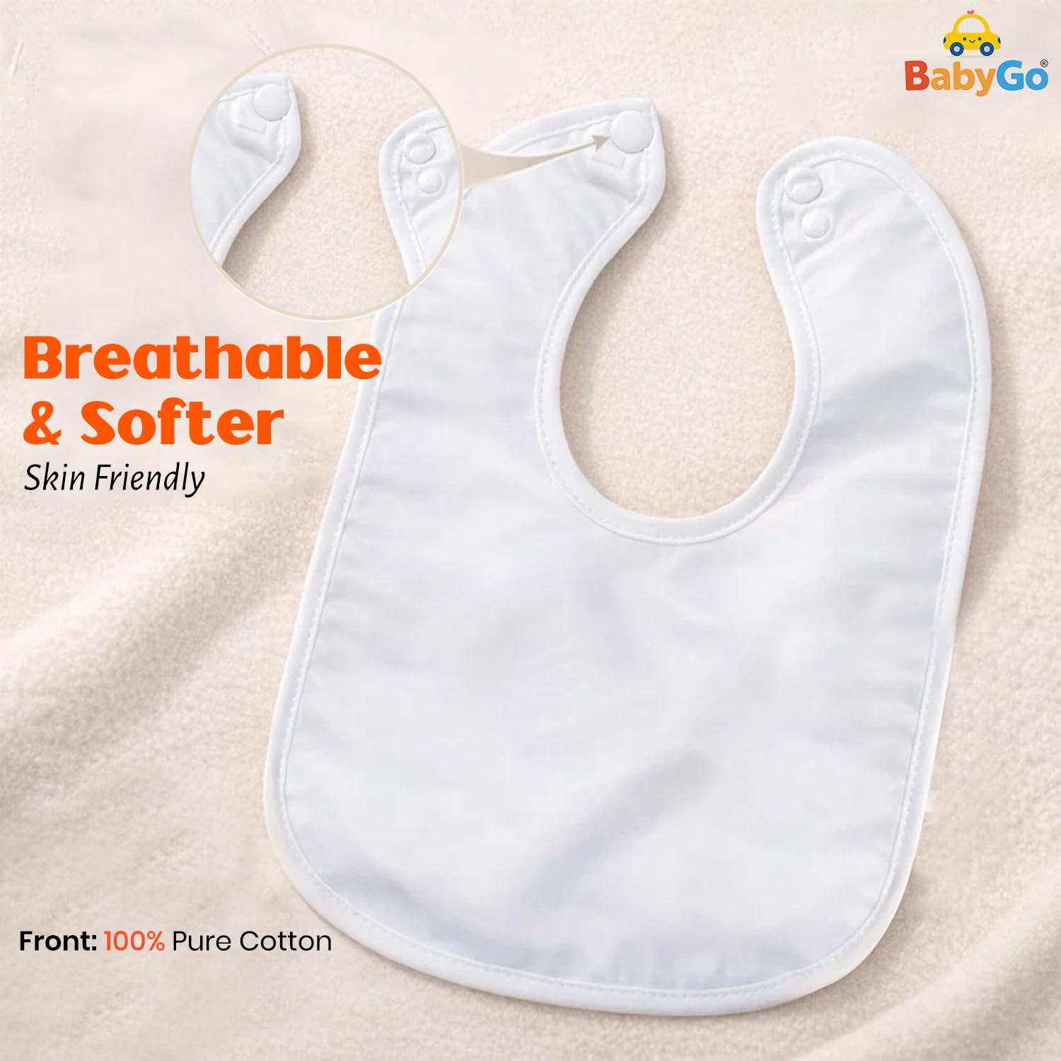 BabyGo Waterproof Fast-Dry Bibs (6-Pack)