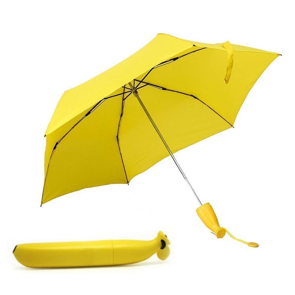 Banana Shaped Mini Foldable Umbrella Stylish Yellow