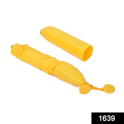 Banana Shaped Mini Foldable Umbrella Stylish Yellow