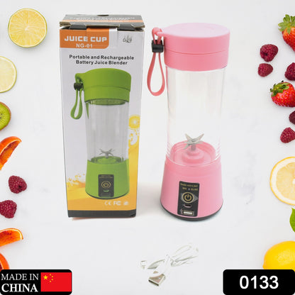 Portable USB Rechargeable Juicer Cup – 6-Blade Blender, Protein Shaker & Smoothie Maker (380ml)